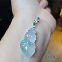 Myanmar natural jadeite A goods high ice floating flowers strong fluorescent goldfish ladies pendant pendant