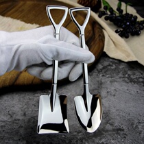 Opening of the Weichen Weichen Five gold products Zinexplichousewives Stainless Steel Creative Iron Shovel Spoon 6 Costume Square Head Pointed Bursting