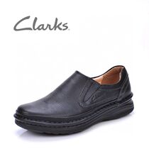 clarks Qile mens shoes spring and autumn round head business set foot air cushion shock absorption thick bottom head layer cowhide casual leather shoes