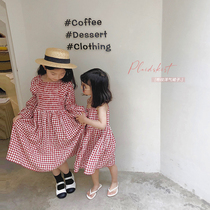 Salted egg shrimps rice girl gge half body short skirt baby spring summer harness Long dress CUHK Childrens sweet and beautiful dress