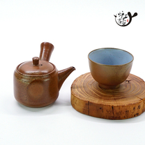 Imported from Japan the first generation of Youxian made pottery tea set Japanese-style tea Road side emergency teapot tea cup