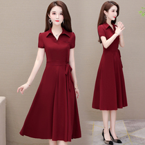 Fashion Pure Color Snowspun with feminity Liondress 2021 Summer new medium length Mrs. Slim dresses