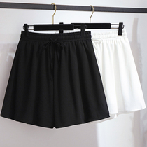 Large size chiffon shorts 200 catties womens high waist loose 300 fat mm260 slim wide leg casual pants summer wear 280