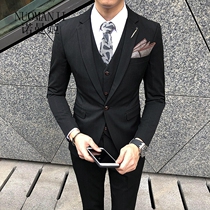 Norman Ji Pure Color Casual Western Suit Business Sashimi Banquet Gentleman Temperament Professional Suit Brief Engullen Wind