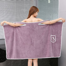 Bath towel women can wear can be wrapped in summer household cotton water absorption quick drying without hair net red bath skirt cute chest bathrobe