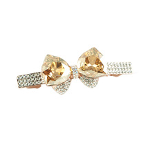 Xinguang jewelry Sweet crystal bow hairpin spring clip Small top clip word clip Lady temperament horizontal clip