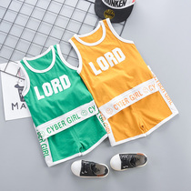 Boys Summer 2020 new set summer childrens clothing baby baby vest childrens sleeveless two-piece set