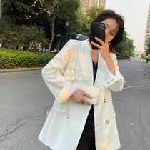 Senior Sense Black Casual Suit 2021 New Loose Joker Ching Heavy Texture Suit Female Spring and Autumn