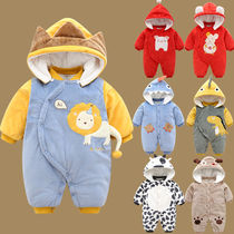 Baby jumpsuit autumn and winter 0-3 months 6 men and women Baby Cotton warm out cotton clothes winter thick wear