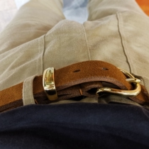 Ultra-thick heavy brass Inlet hand Hardy Parsons flip fur horse reds men leather strap