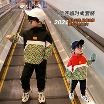 Childrens boys autumn suit 2021 new foreign boy spring and autumn Net red sports autumn cool tide clothes