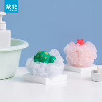 Camellia thermochromic childrens bath ball household anti-scald bath ball childrens cartoon bath flower soft and cute