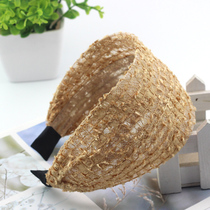 Korean version of net red lace mesh breathable hairband Hollow headband Summer headdress toothed hairpin wide edge hairband