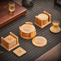 Taotang heat insulation mat Kung Fu tea accessories Tea ceremony bamboo products Bamboo coaster Tea tray Tea cushion Square cup holder set set