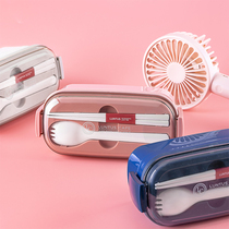 Japan ASVEL fitness lunch box fat-reducing meal Japanese double-layer split can microwave office workers small lunch box package