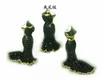 DIY handmade beaded drawings electronic layout paper black fishtail long dress QZ078 Chinese table style