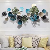 Wall decorations wall ornaments metal lotus leaf flowers wall hanging wrought iron hotel club living room background wall wall decoration