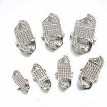 304 stainless steel polished casting dog chain connection buckle simple European and American bracelet necklace head DIY accessories keychain