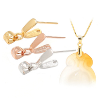 Jade drop buckle clip Jade Buckle Head silver buckle 925 sterling silver plated 18K gold DIY Crystal melon seed buckle with buckle L