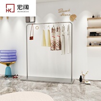 Clothing store display rack display rack floor-standing womens shelf side hanger stainless steel high-grade Zhongdao clothes Bar