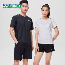 2021 new YONEX Unix badminton suit summer mens short sleeve womens sportswear yyyt shirt 215271BCR