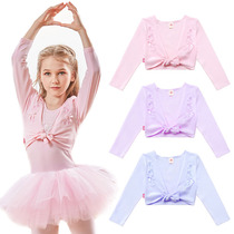 Girls dance practice suit Long sleeve jacket shawl pure cotton embroidery practice suit 1939