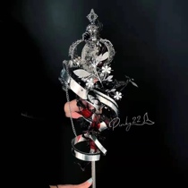 Secret bride wand goth style wedding custom scepter hand flower small red book pinky22 wedding manufacturing