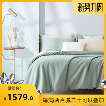  Fasania spring and summer pure cotton light luxury long-staple cotton 100 pieces cotton satin bed four-piece simple customization