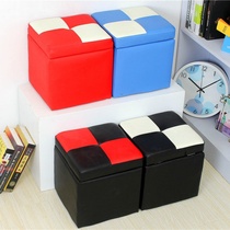 Lingxi Ming low stool leather stool sofa storage stool storage stool storage stool creative fashion bench foot pedal change shoes