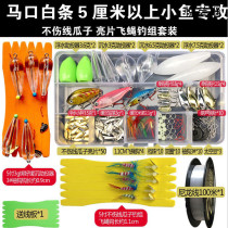 Makou special sequin Luya bait set melon seed booster stream single hook fake bait white bar small mouth pseudo bait