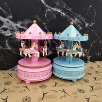 Rotating Trojan Music Box Ferris Wheel Cake Decorating Childrens Birthday Gift Festival Decoration Accessories