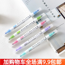 Creative double head light color fluorescent pen student with a key marker pen Color marking pen Childrens painting Graffiti pen