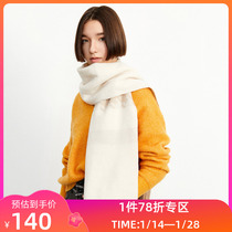 LILY winter new womens fashion color matching houndstooth full wool long scarf tassel big shawl