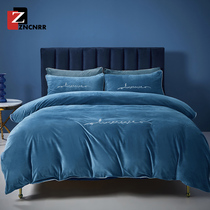 Milk velvet four-piece set of Falai velvet sheets thickened baby velvet duvet cover Coral velvet autumn and winter warm bedding