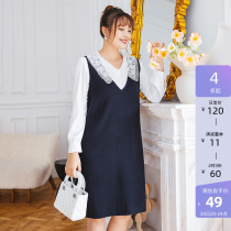 (Qingkura RMB120 ) Large-size womens clothing Spring loaded with fat mm temperament Aging Doll Collar Snow-spinning 200 catty
