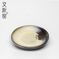 Wenxin Kiln Small round coaster Cup holder Coarse pottery Purple Sand Tea ceremony accessories Dry tea tray Ceramic Japanese tea set
