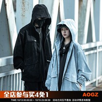 National tide overloading coat mens 2021 spring new trend ins loose hooded multi-pocket couple assault suit
