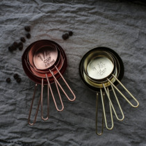  FUSSHOF brass measuring cup Rose gold stainless steel cooking baking measuring spoon ins Nordic retro photography props