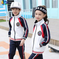 Kindergarten garden clothing for spring and autumn school uniform for childrens clothing for the English wind sports blue and white green two-piece sets