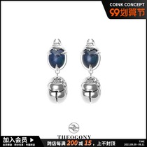 THEOGONY Amulet series scarab short earrings Tiger Eye Stone design sense insect stud earrings