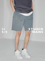 (NANS) imitation cotton feeling breathable anti-wrinkle tooling multi-pocket webbing hanging loop Elastic Wide Comfort tightness waist midpants