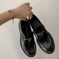 Coarse heel single shoes 2021 Spring and Autumn New French retro shallow mouth one pedal middle heel music Fu British small leather shoes women