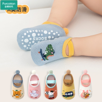 Cotton era baby floor socks non-slip cute cartoon strap boat socks men and women baby spring and autumn pure cotton thin section