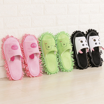 Spring children cartoon parent-child lazy people floor slippers mopping floor shoes cleaning slippers removable bottom