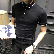 Fan limited MTI ~summer mens short-sleeved lapel T-shirt slim trend POLO shirt Korean Paul shirt