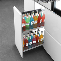 Kitchen cabinet side seasoning basket narrow cabinet seasoning basket drawer type shelf built-in small size seasoning basket
