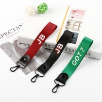 GOT7 Park Jae-fan Wang Jiar Park Jin-young shaking word name bar keychain mobile phone rope lanyard with the same peripheral