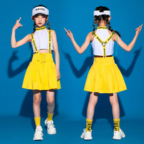 Childrens performance costumes summer suspenders skirt street dance drums childrens net Red foreign air gymnastics uniforms primary school cheerleading team