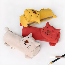 Three color patch cat pencil bag female Korean ins creative Net red pencil bag large capacity cute student Pencil Case