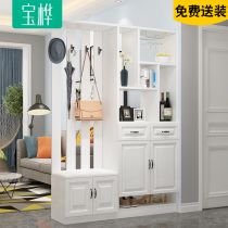 Door entrance shoe cabinet Simple modern foyer partition cabinet Large capacity coat hanger Household multi-function locker